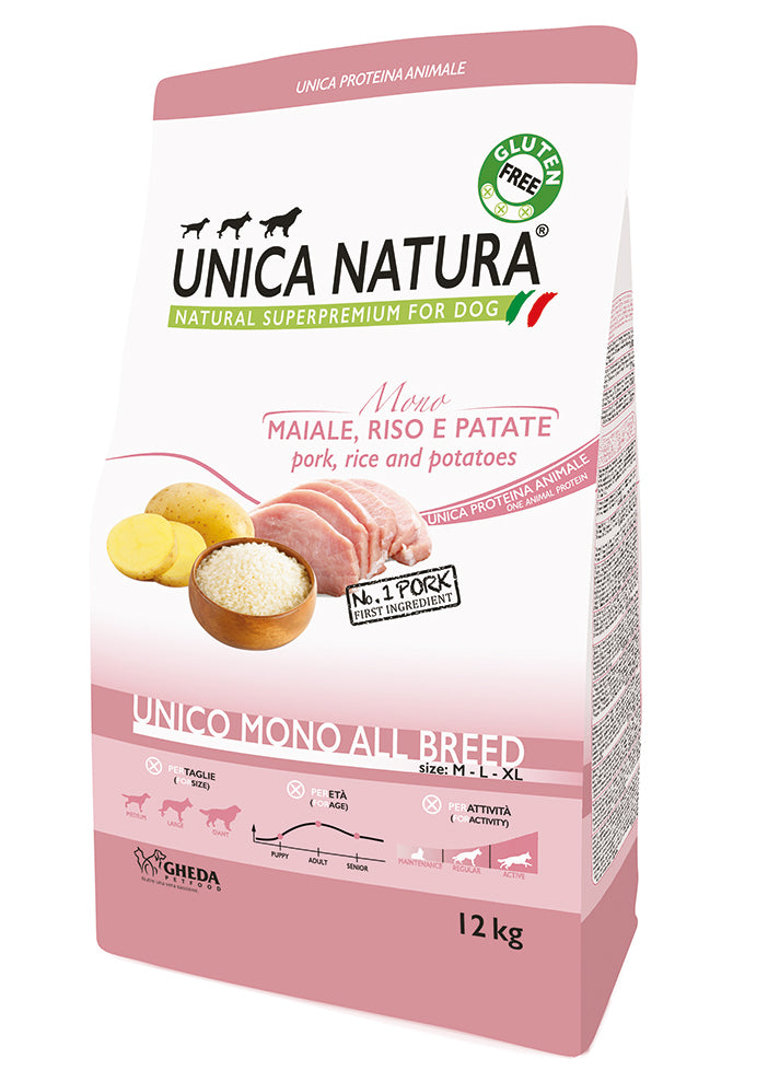 UNICA NATURA PERRO MONO CERDO 12 KG