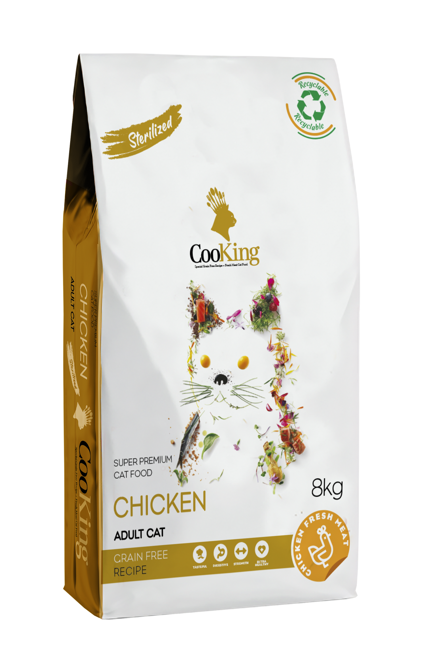 COOKING - GATO ESTERILIZADO 8 KG   LIBRE DE GRANOS