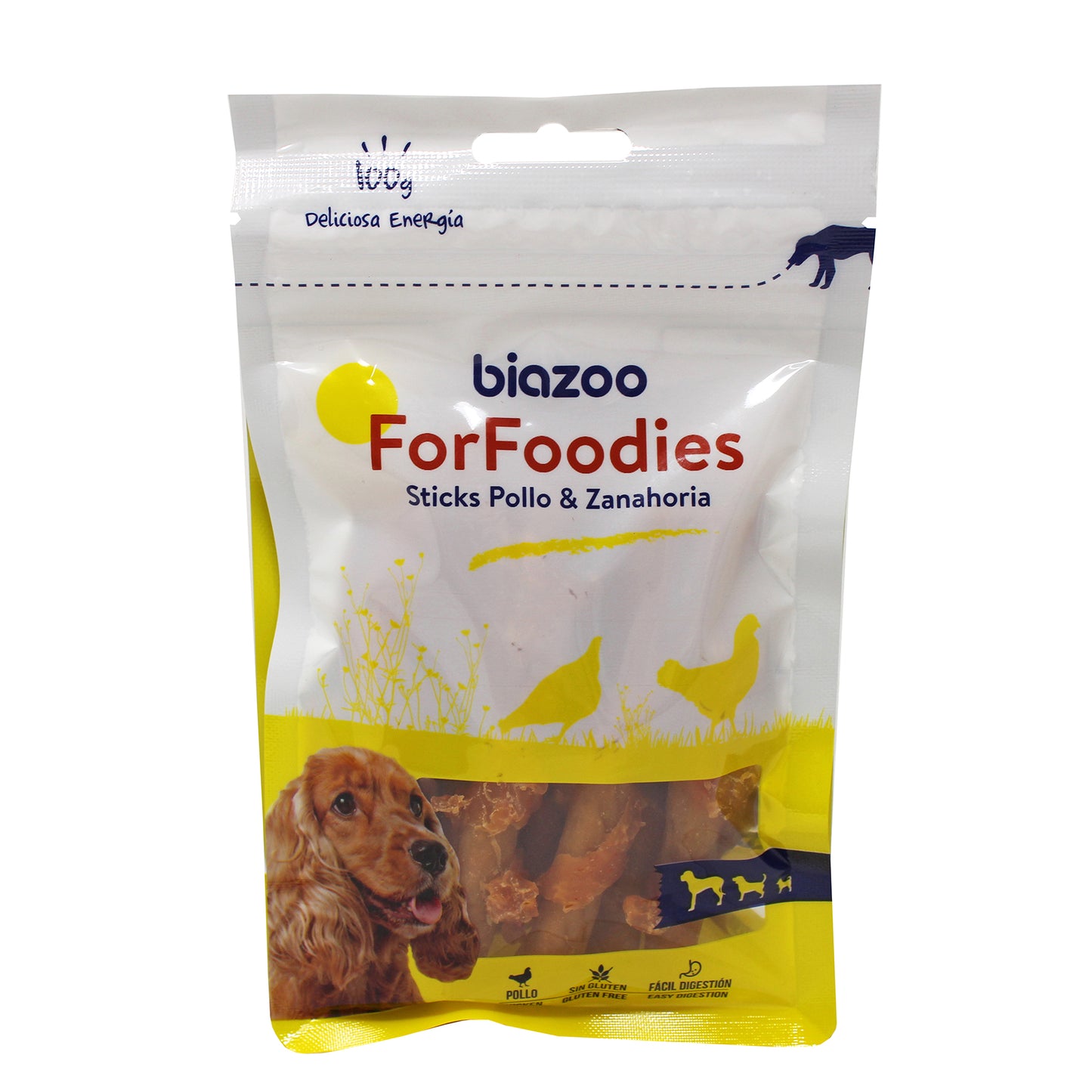 BIAZOO PERRO STICK POLLO Y ZANAHORIA 100 GRS