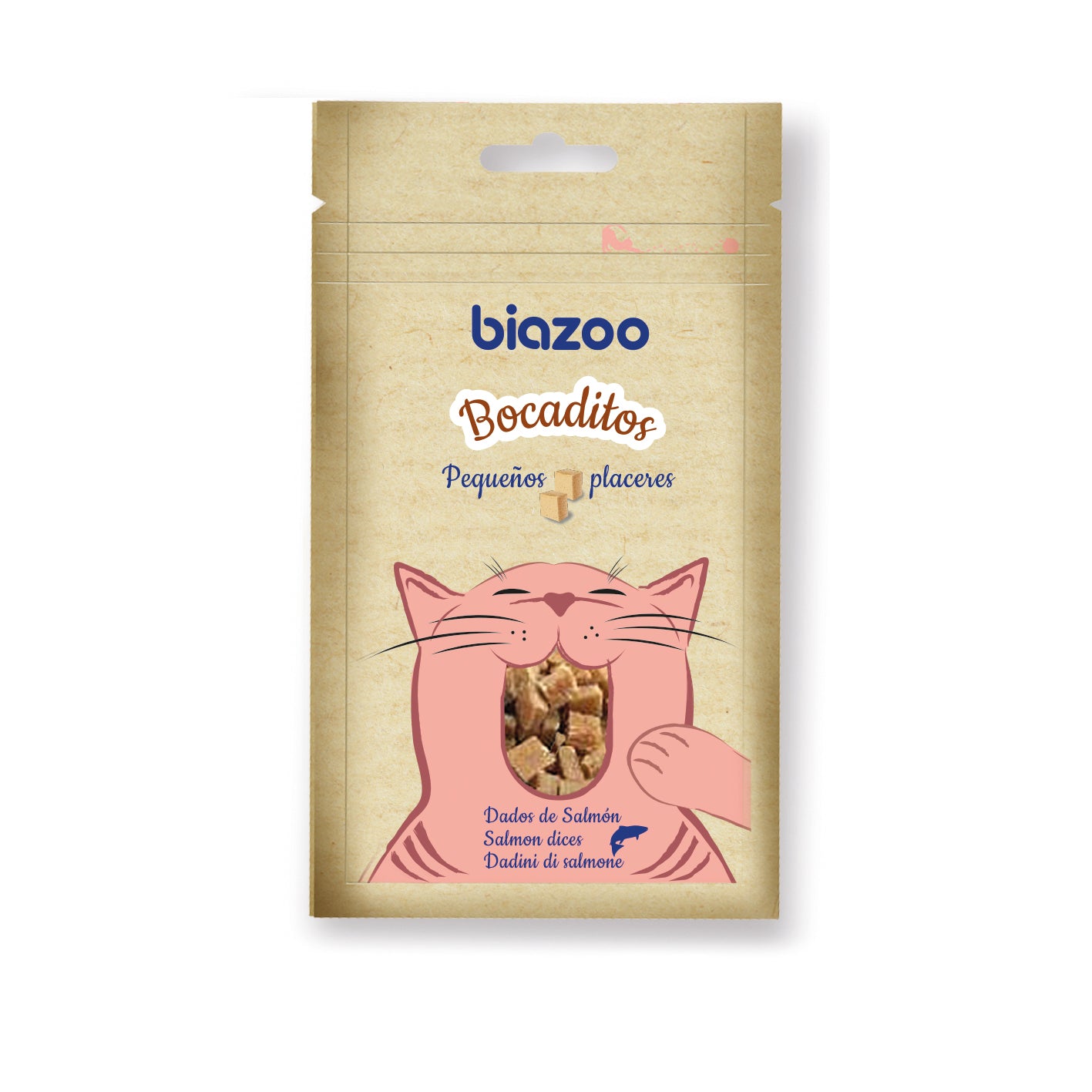 BIAZOO GATO BOCADITOS DADOS DE SALMON 50 GRS