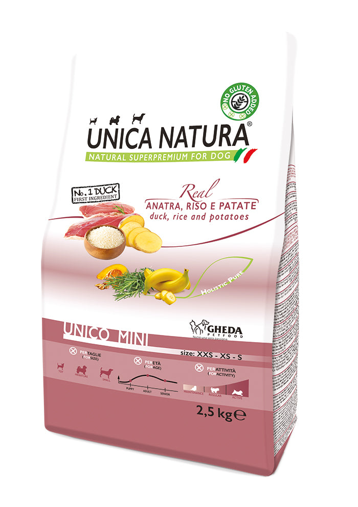 UNICA NATURA PERRO MINI PATO ARROZ Y PAPA 2,5 KG