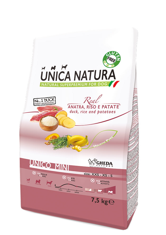 UNICA NATURA PERRO MINI PATO ARROZ Y PAPA 7,5 KG