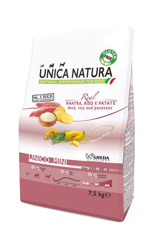 UNICA NATURA PERRO MINI PATO ARROZ Y PAPA 7,5 KG