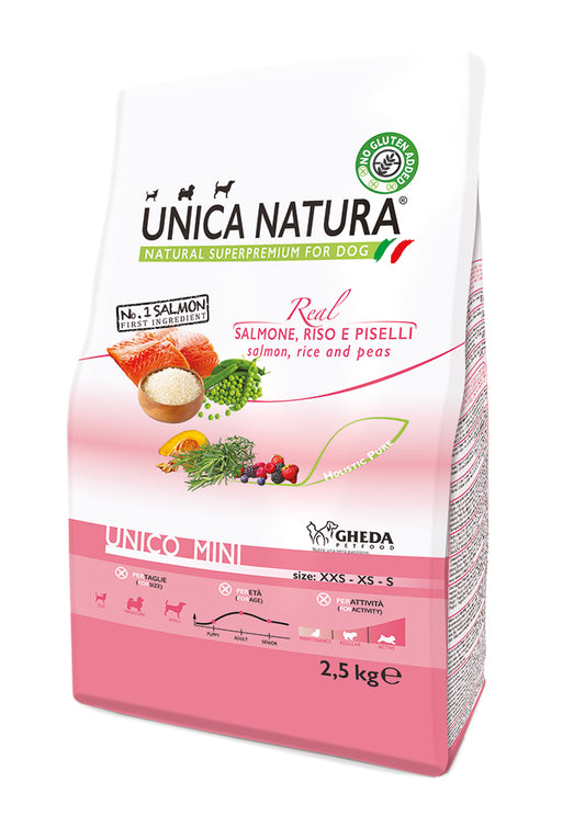 UNICA NATURA  PERRO MINI SALMON ARROZ Y ARVEJAS 2,5 KG