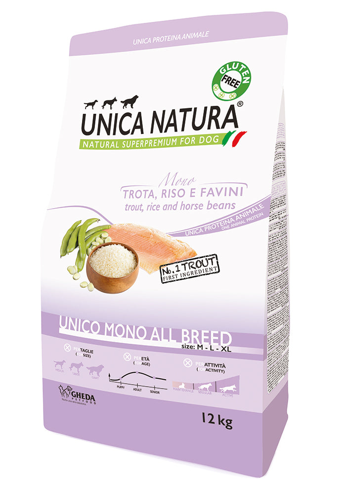 UNICA NATURA-PERRO MONO TRUCHA 12KG