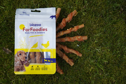 BIAZOO PERRO STICK POLLO Y ZANAHORIA 100 GRS