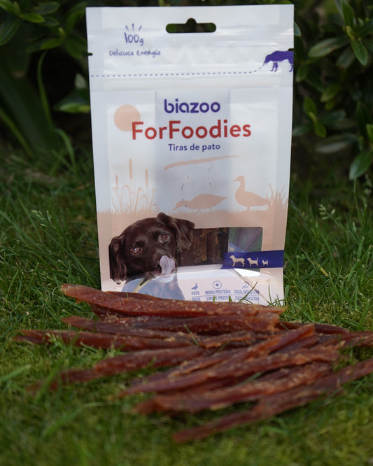 BIOZOO PERRO TIRAS FINAS SUAVES DE PATO 100 GRS