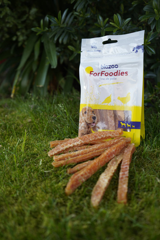 BIAZOO PERRO TIRAS DE POLLO 100 GRS