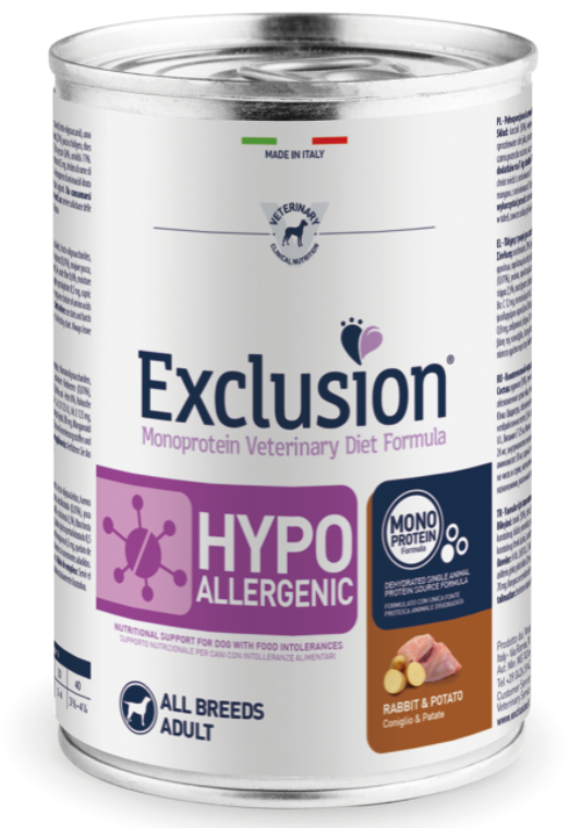 EXCLUSION MONOPROTEINA PERRO HIPOALERGENICO CONEJO Y PAPA