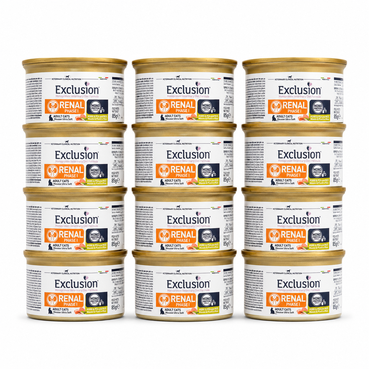 EXCLUSION MONOPROTEINA GATO RENAL 1 CERDO, ARVEJA Y ARROZ 85 GRS